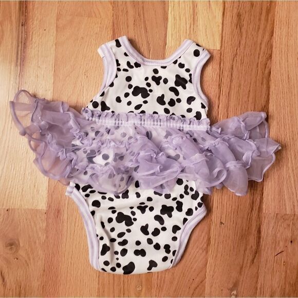 NWOT Laura Dare Dalmatian Print Tutu Onesie - Picture 5 of 6